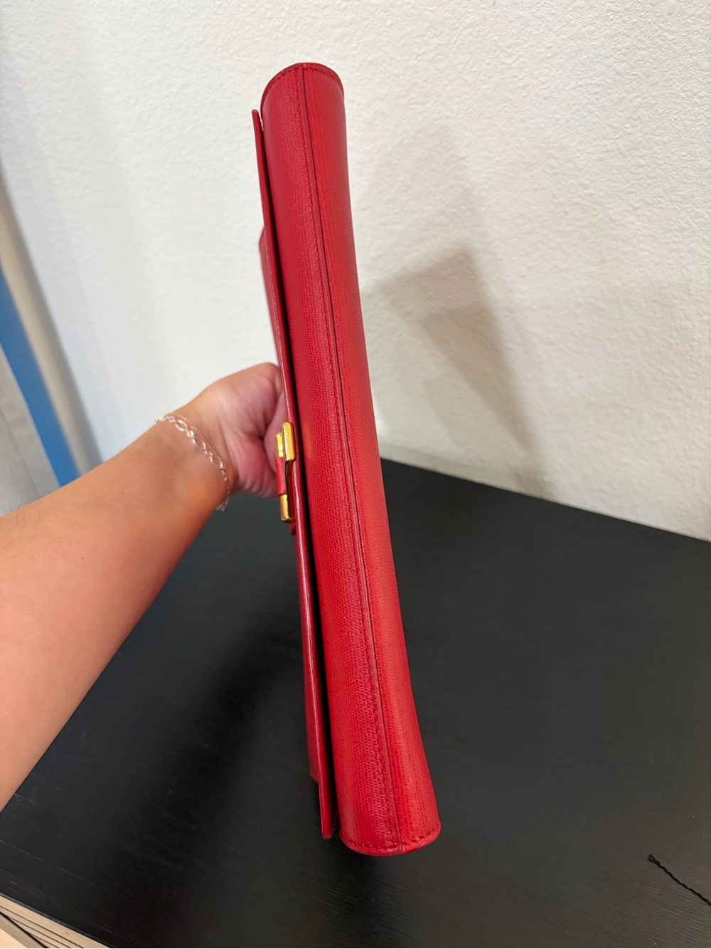 Yves Saint Laurent Leather Clutch in Red - Picture 6 of 15